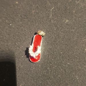 925 silver Crystal flip-flop charm